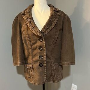 Vintage Mwah Size 1X Olive Green Jeans Jacket‎